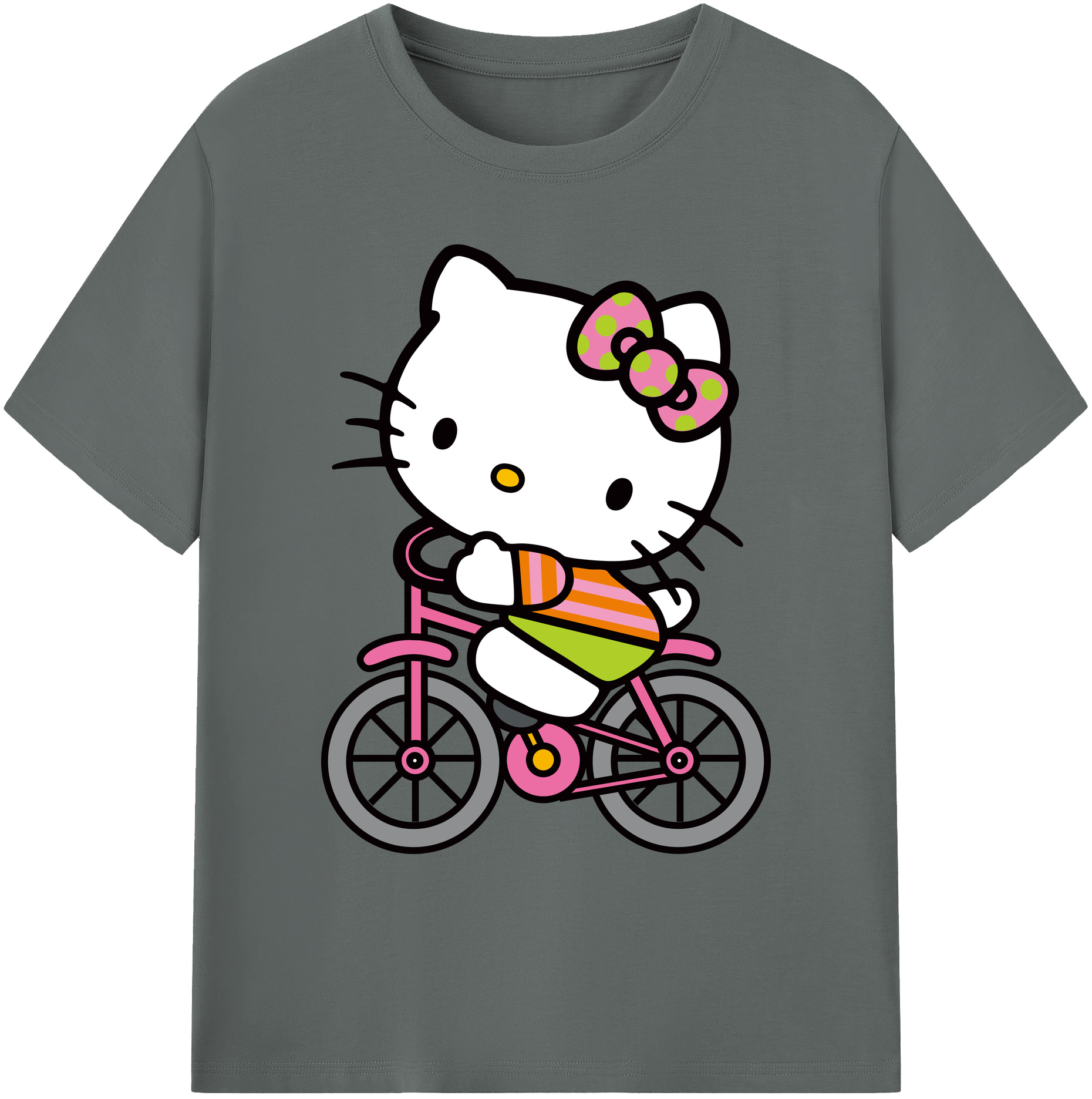 （画像用） Hello Kitty ハローキティ 綿100％ メンズ半袖Tシャツ｜肌触りやわらか＆通気性